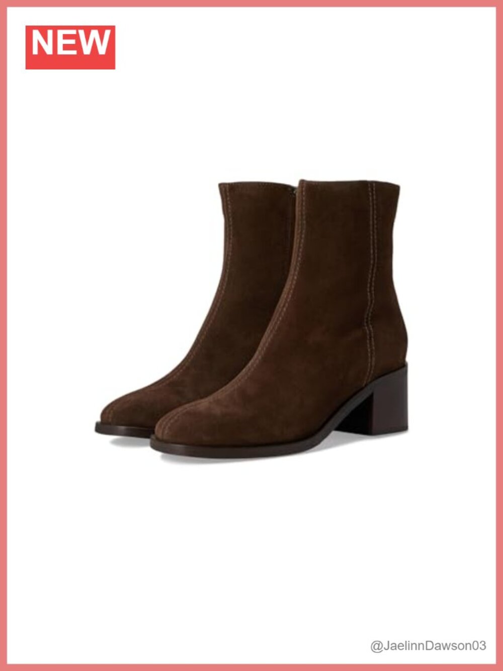 La Canadienne Julius Ankle Bootie Stacked Block Heel Suede Leather